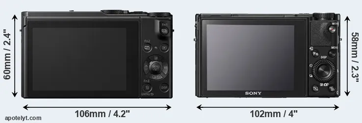 Comparison LX10 or RX100 V rear