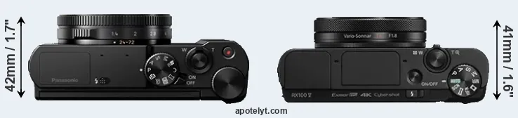 Compare LX10 versus RX100 V top