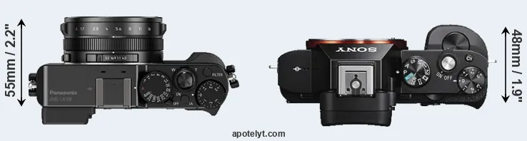 Compare LX100 versus A7S top