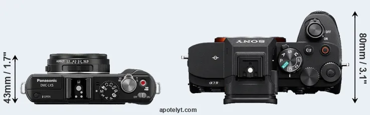 Compare LX5 versus A7 IV top