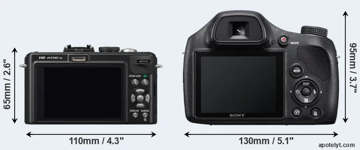 Comparison LX5 or H400 rear