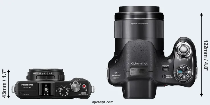 Compare LX5 versus H400 top