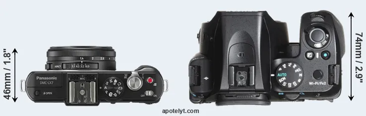 Compare LX7 versus K-70 top