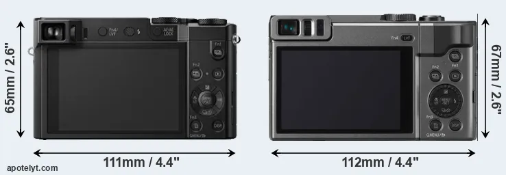Comparison TZ100 or TZ90 rear