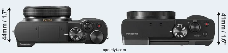 Compare TZ100 versus TZ90 top