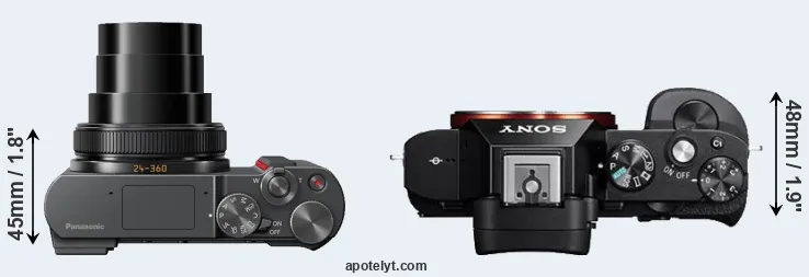 Compare TZ200 versus A7R top