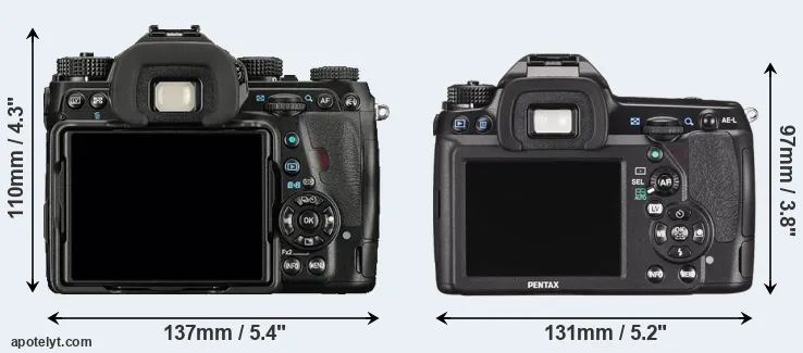 Comparison K-1 or K-5 II rear