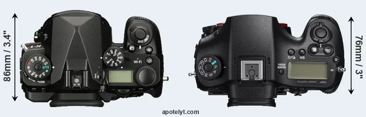 Compare K-1 versus A99 II top