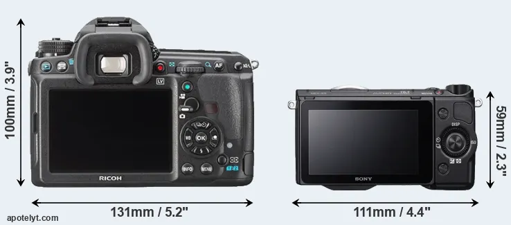 Comparison K-3 or NEX-5R rear
