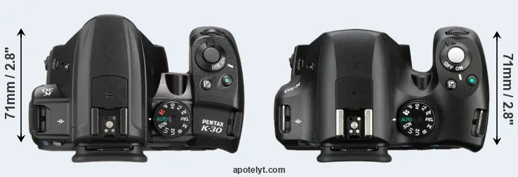 Compare K-30 versus K-50 top