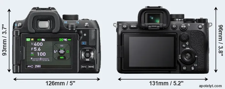 Comparison K-70 or A7 IV rear