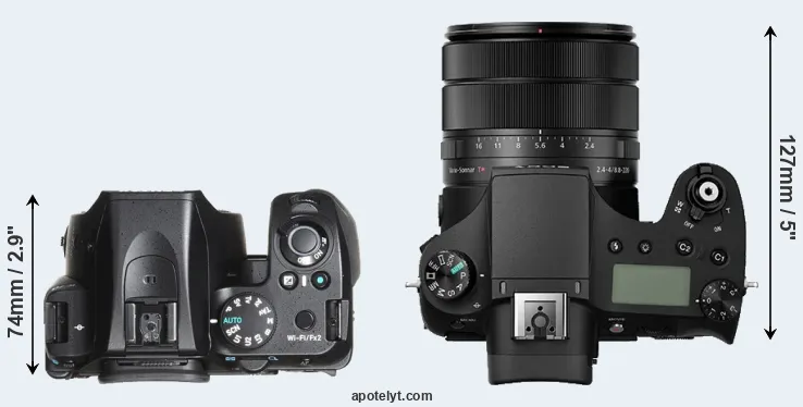 Compare K-70 versus RX10 III top