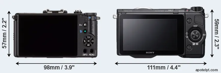 Comparison Pentax Q or NEX-5R rear