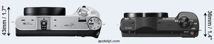 Compare NX500 versus A5100 top