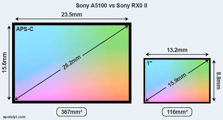 Sony A5100 and Sony RX0 II sensor measures