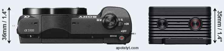 Compare A5100 versus RX0 II top