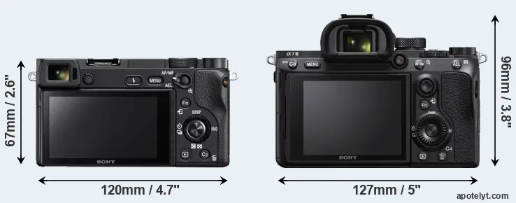 Comparison A6300 or A7 III rear