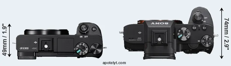 Compare A6300 versus A7 III top