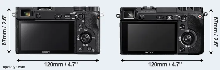 Comparison A6300 or NEX-7 rear