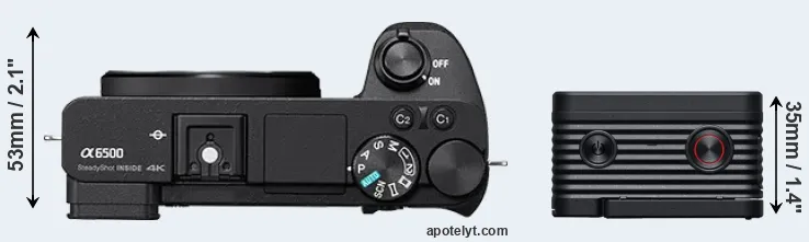 Compare A6500 versus RX0 II top