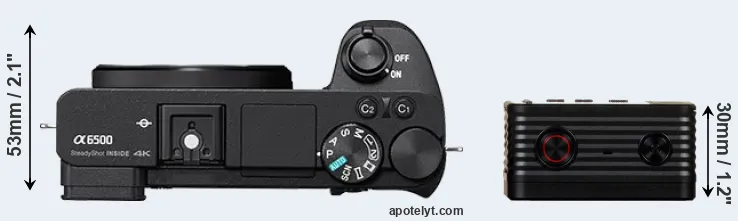 Compare A6500 versus RX0 top