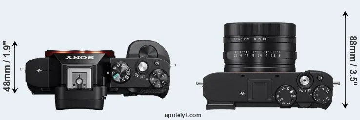 Compare A7 versus RX1R III top