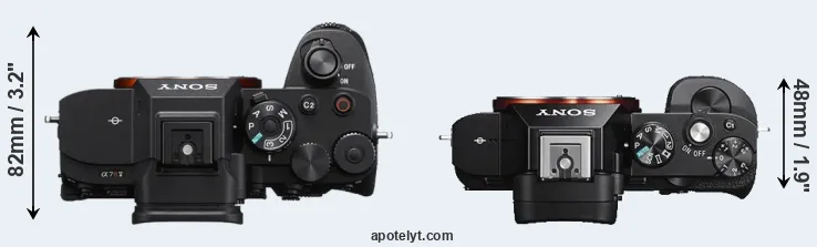 Compare A7R V versus A7S top