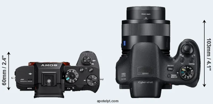 Compare A7S II versus HX350 top