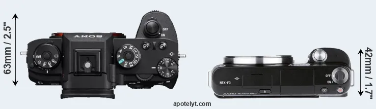 Compare A9 versus NEX-F3 top