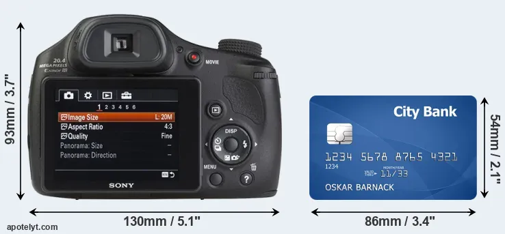 HX350 and credit card rear side