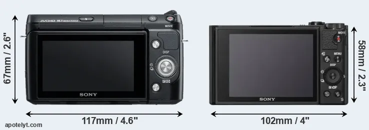 Comparison NEX-F3 or WX800 rear