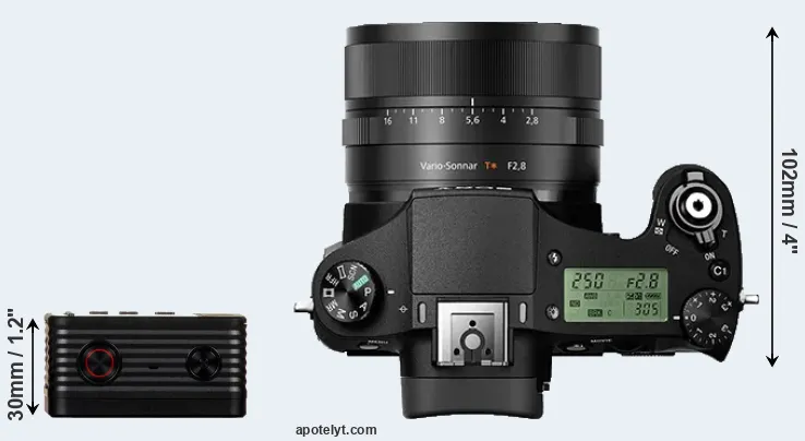 Compare RX0 versus RX10 II top