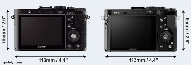 Comparison RX1 or RX1R II rear