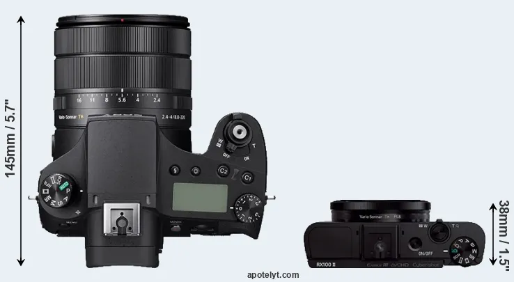 Compare RX10 IV versus RX100 II top