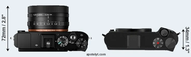 Compare RX1R II versus M1 top