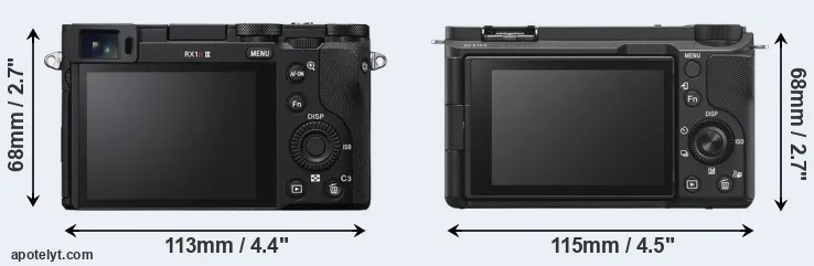 Comparison RX1R III or ZV-E10 II rear